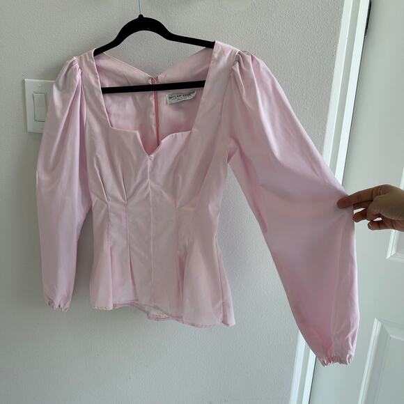 Inclan Studio Houston Pink Long Sleeve Blouse - Picture 4 of 7